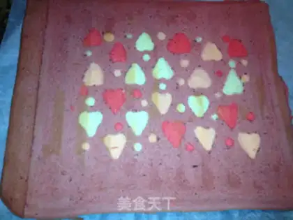 Make A red-coloured cake roll step 16
