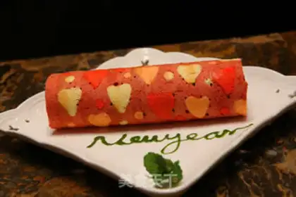 Make A red-coloured cake roll step 18