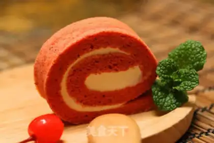 Make A red-coloured cake roll step 20