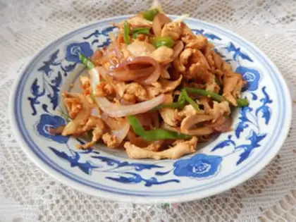 Make Onion fried chicken silk step 7