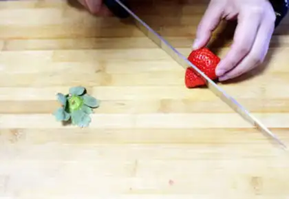 Make Strawberry Santa step 2