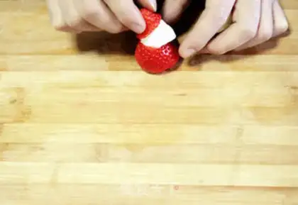 Make Strawberry Santa step 4
