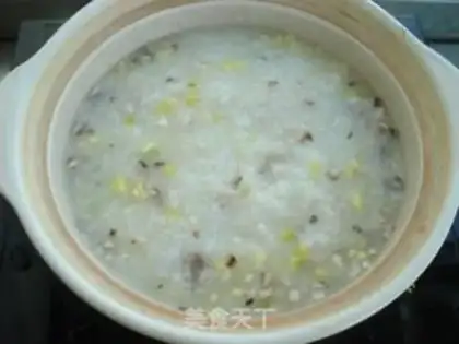 Make Vegetable thin meat congee step 10