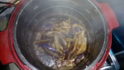 Make Electric rice and eggplant step 8