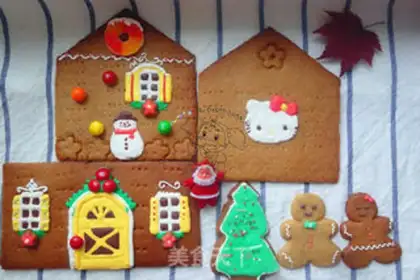 Make Christmas gingerbread house step 12