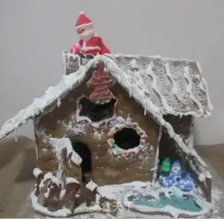 Make Christmas gingerbread house step 16