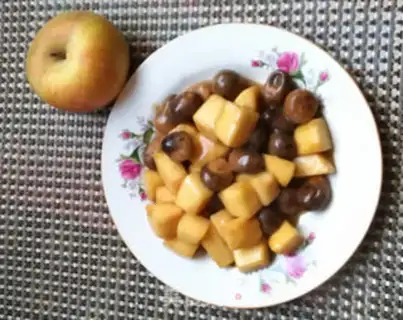 Make Apple fried grass mushrooms step 7