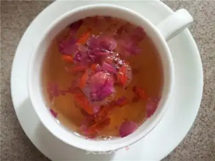 Make A rose-colored tea step 5
