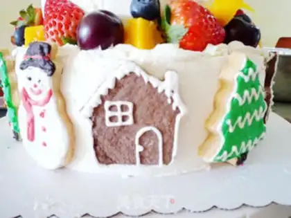 Make Christmas castle cake step 25