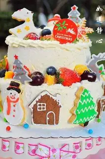 Make Christmas castle cake step 26