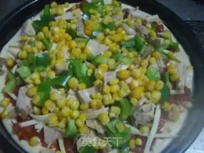 Make Chicken corn pizza step 12