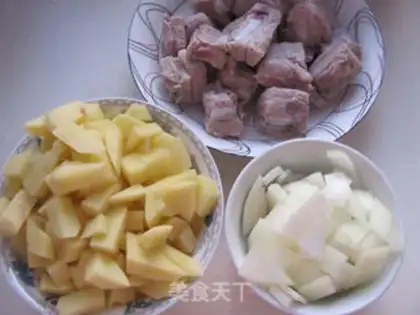 Make Potato chop rice step 1