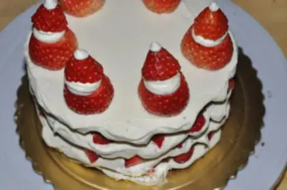 Make Christmas Snowman naked cake step 19