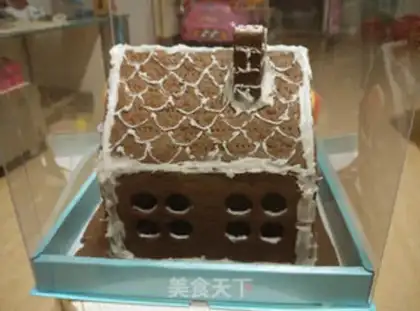 Make Christmas gingerbread house step 16