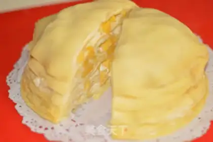 Make The durian mango cake step 16