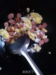 Make Ham and egg fried rice step 2