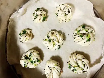 Make Onion sesame rolls step 9