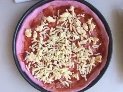 Make Pink heart pizza step 5