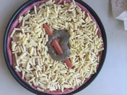 Make Pink heart pizza step 8
