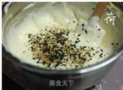 Make Sea-white sesame ricin cake step 4