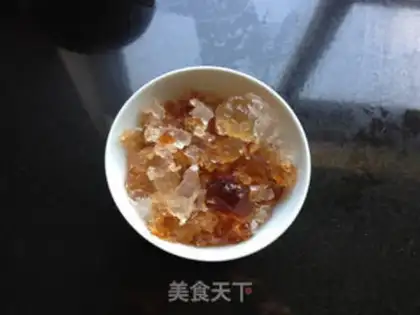 Make Peach gel, rice and beans step 0