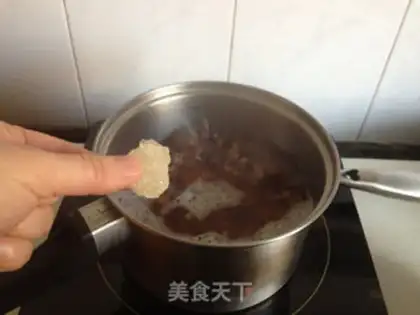 Make Peach gel, rice and beans step 5