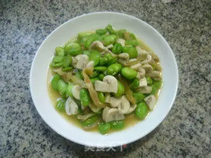 Make Squeeze mushrooms and fried beans step 8
