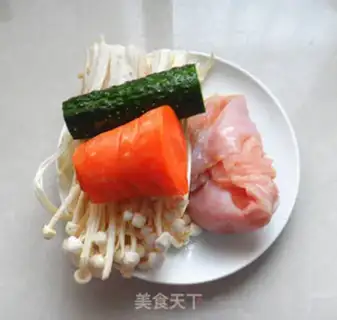 Make A golden mushroom with chicken silk step 0