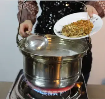 Make Shrimp walnut almond congee step 3