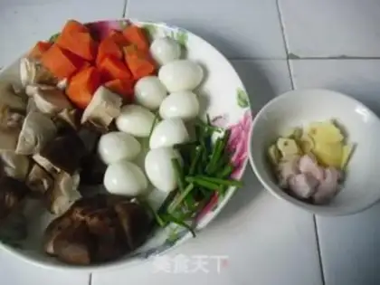 Make Double mushroom roasted quail eggs step 1