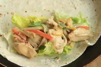 Make Mexican chicken burrito step 14