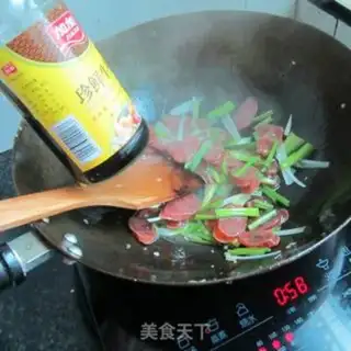 Make Garlic celery fried sausage step 6