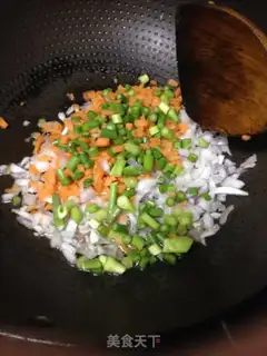 Make Black pepper beef fried rice step 3