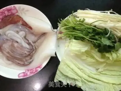 Make A roasted squid roll of golden mushrooms step 0