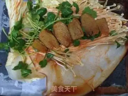 Make A roasted squid roll of golden mushrooms step 8