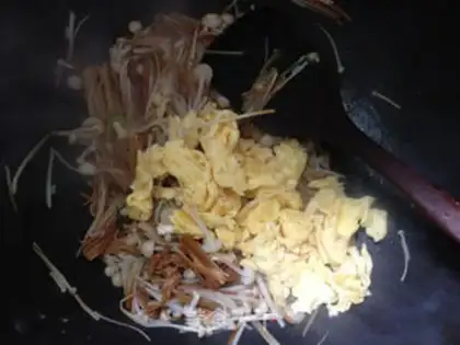 Make Golden mushrooms and eggs step 6
