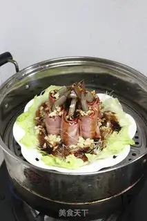 Make Garlic fan bacon shrimp step 16