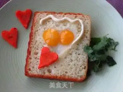 Make The quail egg toast step 6