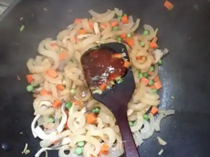 Make Two sauces and fried pig skin step 8