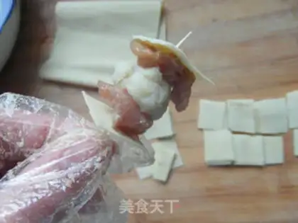 Make Chicken-legged mashed toothpicks step 7