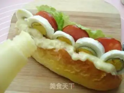 Make Corn salad hot dog bag step 5