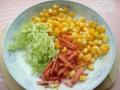Make Corn salad rolls step 2