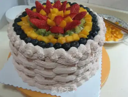 Make Fruit cream cake step 27