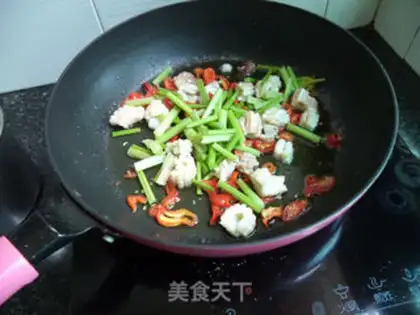 Make Celery squid rolls step 8