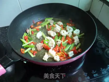 Make Celery squid rolls step 9