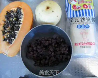 Make Sweet salad with red bean papayas step 3