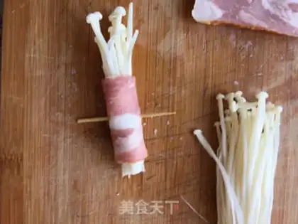 Make Bacon pins and mushrooms step 2