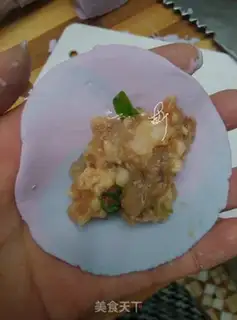 Make Gradually coloured purple shrimp dumplings step 18