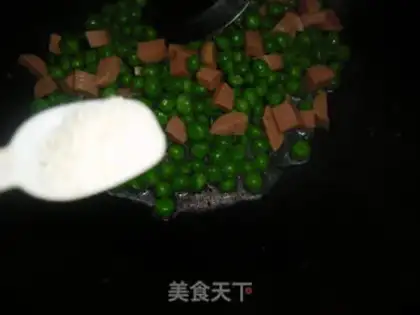 Make Ham sausage and green beans step 4