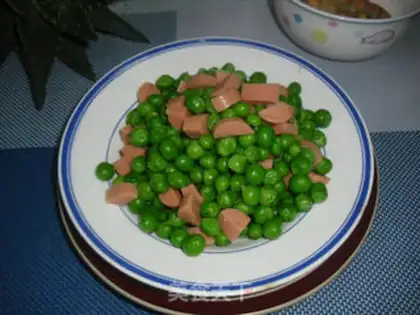 Make Ham sausage and green beans step 5